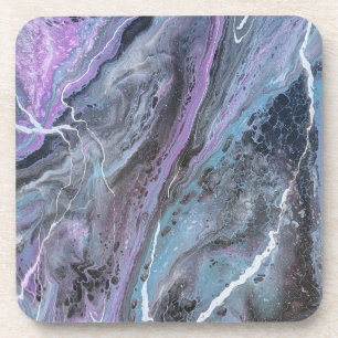 Abstract Purple & Teal Flow Coaster