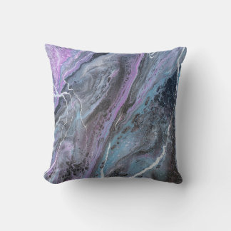 Abstract Purple & Teal Flow Throw Pillow