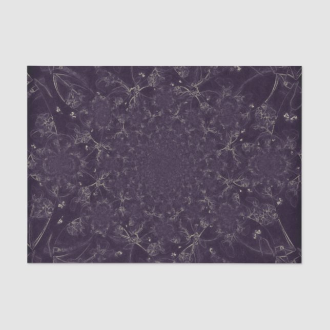 Abstract Purple Vintage Decoupage Pattern Design Tissue Paper (Front)