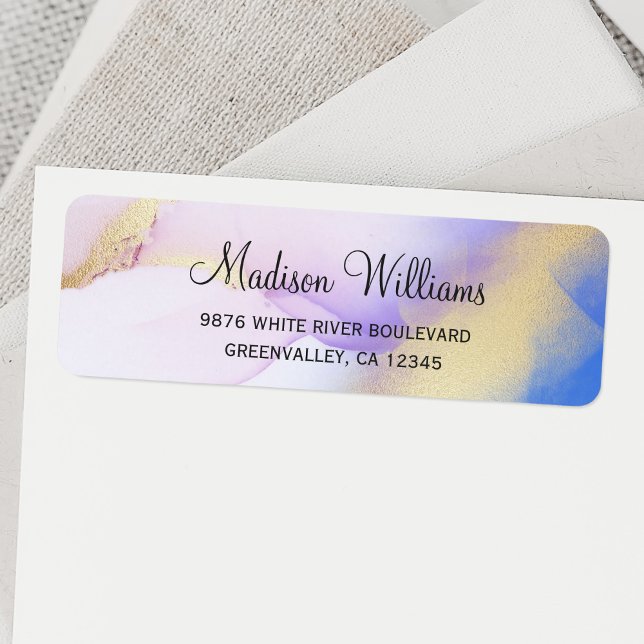 Abstract Purple Watercolor Gold Luxury Address (Creator Uploaded)