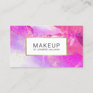 Abstract Purple Watercolor with Faux Gold Dust Business Card