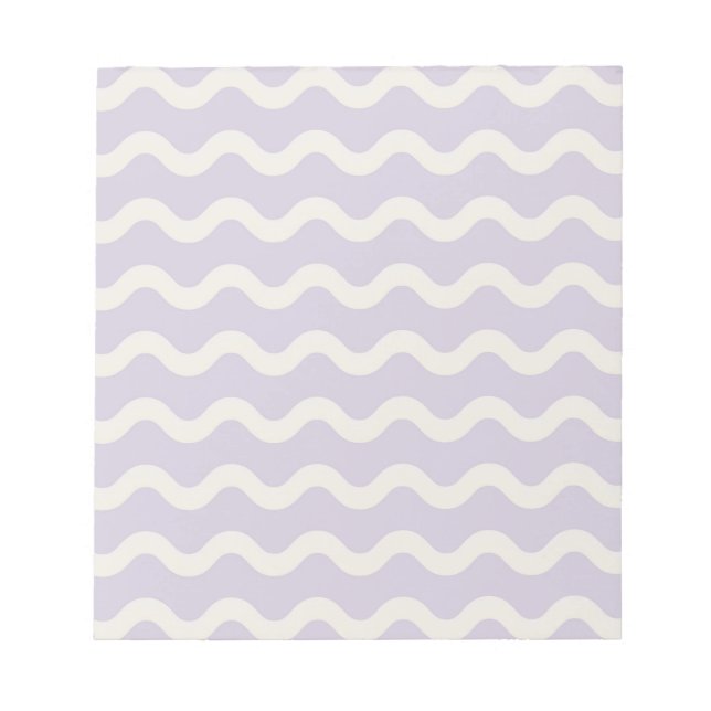 Abstract Purple Wavy Stripe Minimalist Stationery  Notepad (Front)