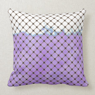 Abstract Purple, White, Bronze Pattern Throw Pillow