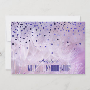 Abstract Purple Will you be my bridesmaid? Invitation