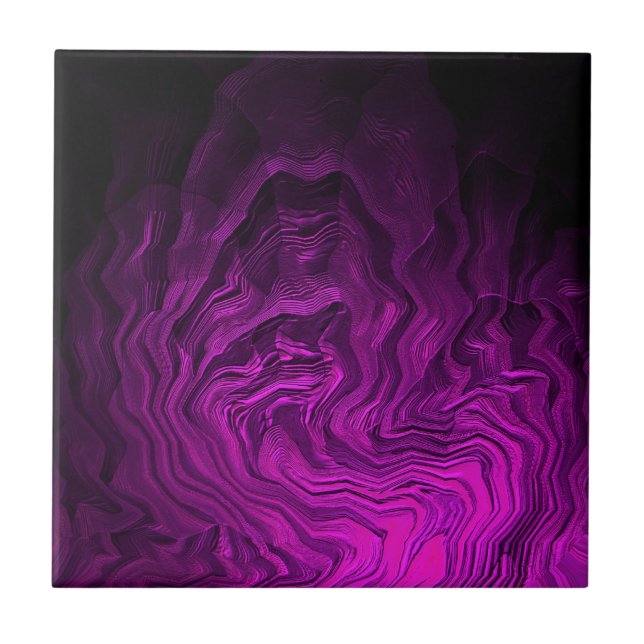 Abstract Purple Wire Art Tile (Front)