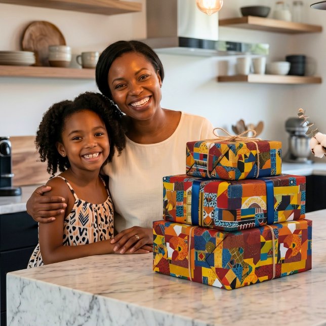 Abstract Quilt Patchwork Gift for African American Wrapping Paper (Abstract Quilt Patchwork Gift for African American Wrapping Paper)