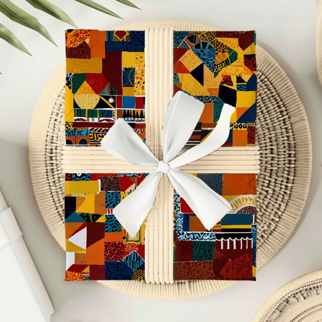 Abstract Quilt Patchwork Gift for African American Wrapping Paper (Abstract Quilt Patchwork Gift for African American Wrapping Paper)