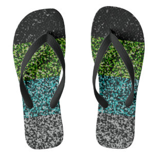 Abstract Quioromantic Pride Flag  Flip Flops