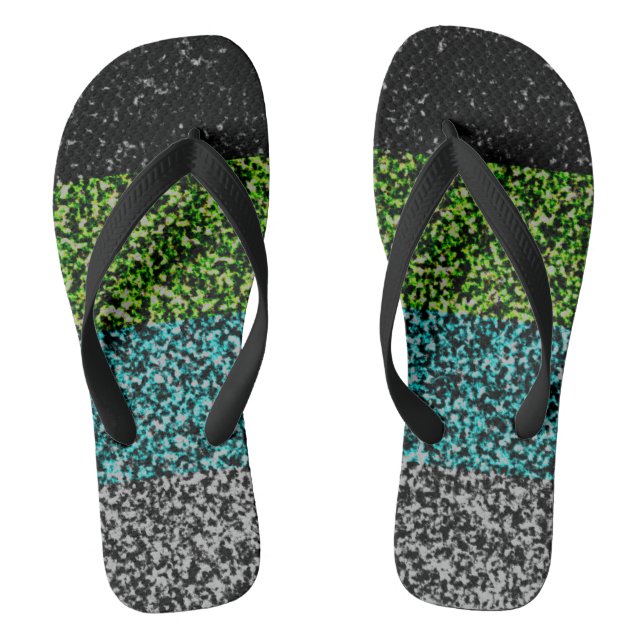 Abstract Quioromantic Pride Flag  Flip Flops (Footbed)