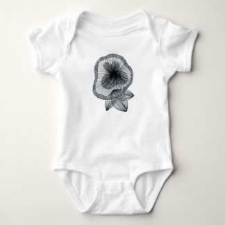 Abstract Radial Line Art Flower Baby Bodysuit