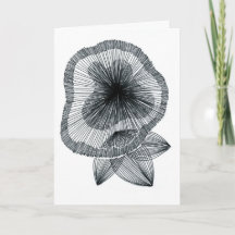 Abstract Radial Line Art Flower Greeting Card