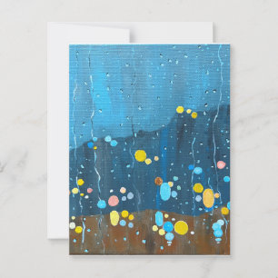 Abstract Rain Painting Postcard