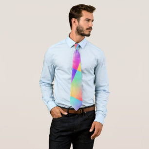 Abstract Rainbow Angled Design Tie