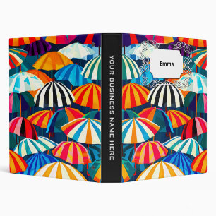 Abstract Rainbow Beach Umbrella Binder