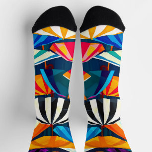 Abstract Rainbow Beach Umbrella Socks