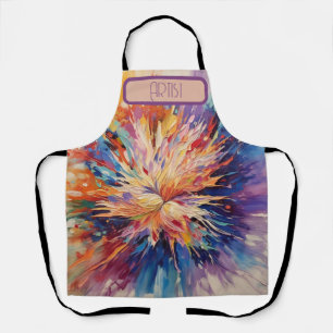 Abstract rainbow Burst of colour Apron