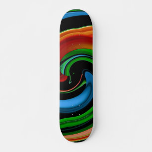 Abstract Rainbow Cartoon Face Skateboard