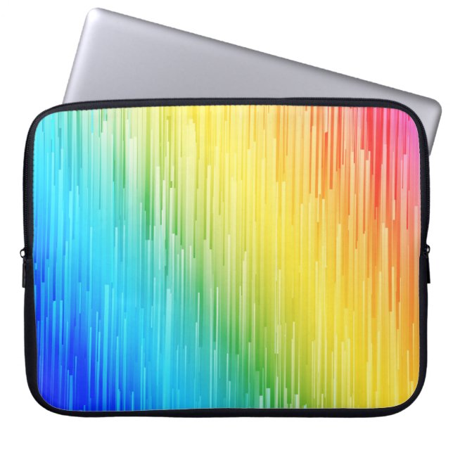 Abstract Rainbow Colour Lines Pattern Laptop Sleev Sleeve (Front)