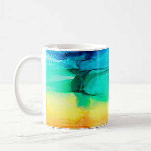 Abstract rainbow colourful background, wallpaper.  coffee mug
