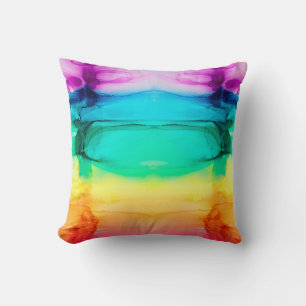 Abstract rainbow colourful background, wallpaper. throw pillow