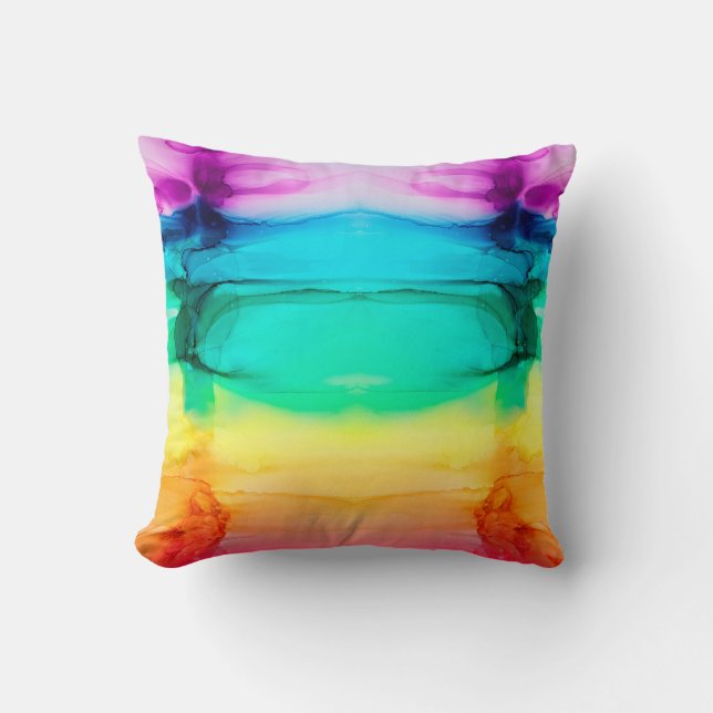 Abstract rainbow colourful background, wallpaper.  throw pillow (Front)