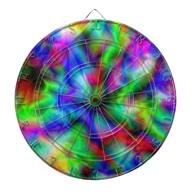 Abstract Rainbow Colours Dartboard (Front)