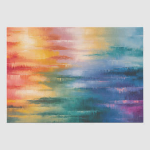 Abstract Rainbow Colours Horizon Art Decoupage Tissue Paper