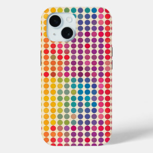 Abstract Rainbow Dot Pattern iPhone 15 Case