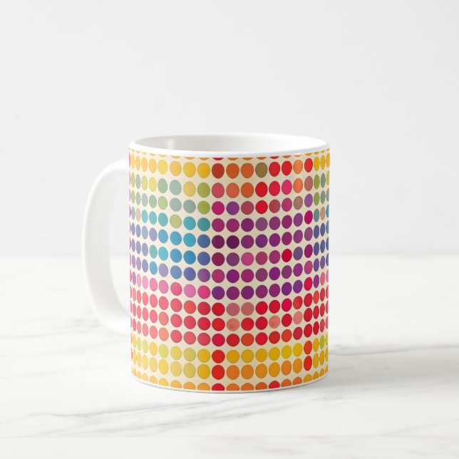 Abstract Rainbow Dot Pattern Coffee Mug (Front Left)