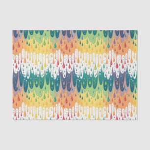 Abstract Rainbow Drip Colourful Liquid Pattern Art Tissue Paper