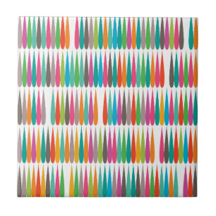 Abstract rainbow drops colourful modern pattern tile