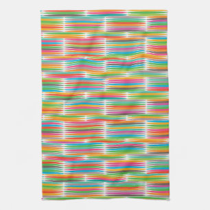 Abstract rainbow drops pattern kitchen towel