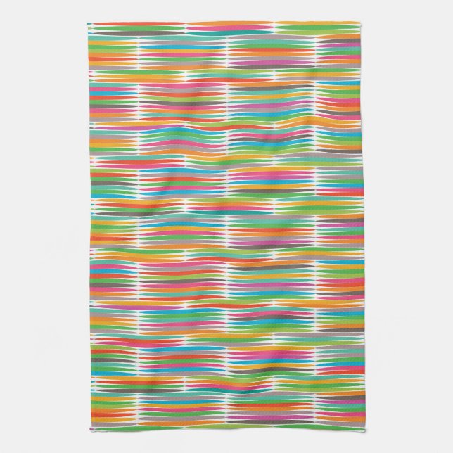 Abstract rainbow drops pattern kitchen towel (Vertical)