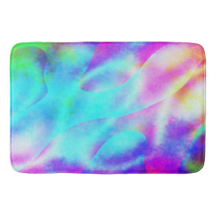 Abstract Rainbow Flowing Stripe Design Bath Mat