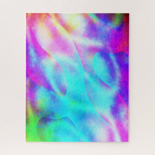 Abstract Rainbow Flowing Stripe Design Jigsaw Puzzle