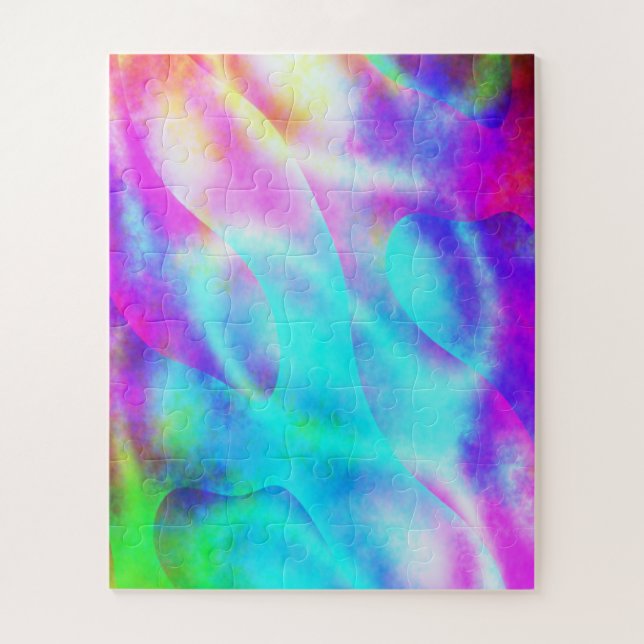 Abstract Rainbow Flowing Stripe Design Jigsaw Puzzle (Vertical)