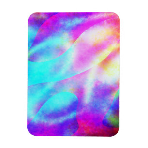 Abstract Rainbow Flowing Stripe Design Magnet