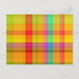 Abstract Rainbow Grid Design Postcard