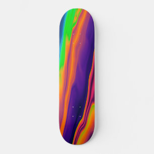 Abstract Rainbow Holographic Iridescent Pattern Skateboard