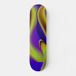 Abstract Rainbow in yellow purple and blue Skateboard