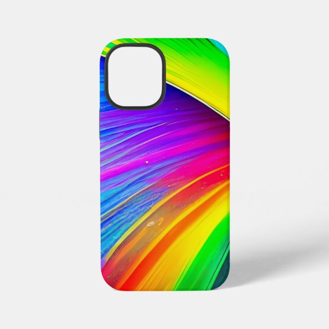 Abstract Rainbow iphone 12 mini case, glossy iPhone Case (Back)