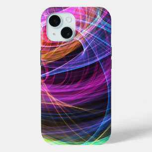 Abstract Rainbow lights vortex lights iPhone 15 Case