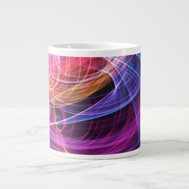Abstract Rainbow lights vortex lights Large Coffee Mug (Front)