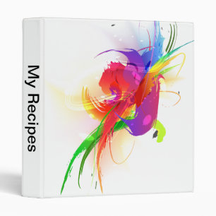 Abstract Rainbow Lorikeet Paint Splatters Binder