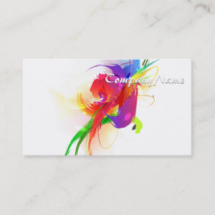 Abstract Rainbow Lorikeet Paint Splatters Business Card