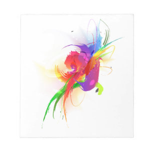 Abstract Rainbow Lorikeet Paint Splatters Notepad