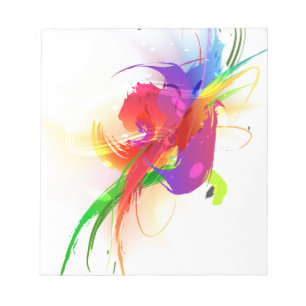 Abstract Rainbow Lorikeet Paint Splatters Notepad