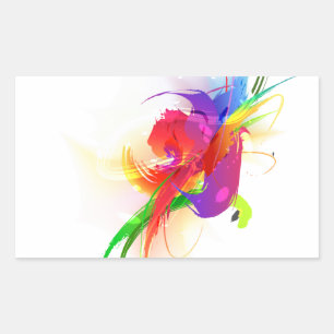 Abstract Rainbow Lorikeet Paint Splatters Sticker