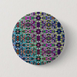 Abstract Rainbow Mandala Fractal 2 Inch Round Button