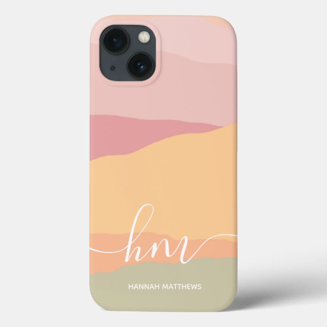 Abstract Rainbow Mountain Watercolor Landscape   Case-Mate iPhone Case (Back)